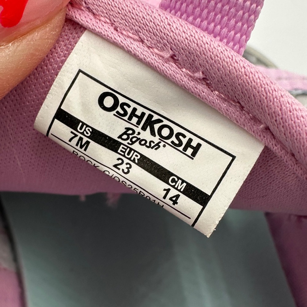 OshKosh B'gosh Toddler Sneakers Sandal Shoes Pink Rainbow Sz 7 M Glitter Easy-on - Picture 11 of 12